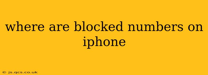 where are blocked numbers on iphone