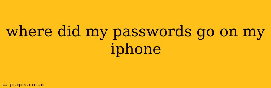 where did my passwords go on my iphone