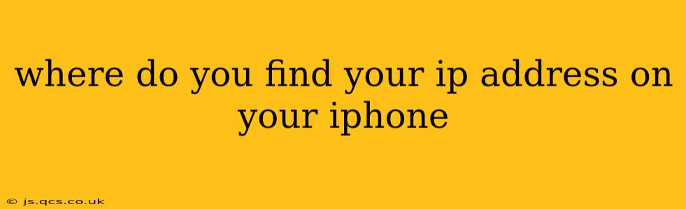 where do you find your ip address on your iphone