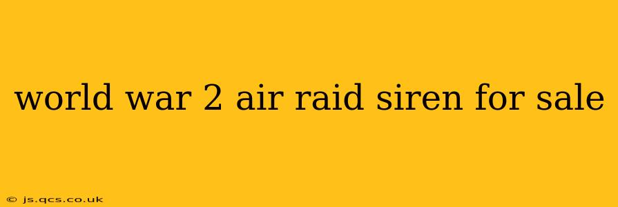 world war 2 air raid siren for sale
